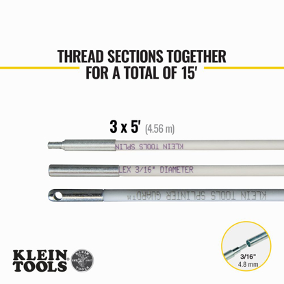 Klein Tools Fiberglass Fish Tape: 1440° Bend 