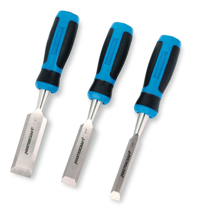 Picture of Mastercraft 3-pc Wood Chisel Tool Set, Drop-Forged Blade with PVC Handle, 1/2-in, 3/4-in, 1-in   CCT-057-2301-8