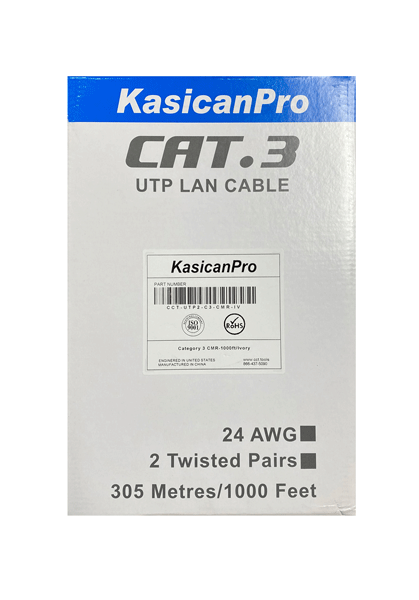 Picture of CAT3 24 AWG UTP PV 1000ft  CCT-UTP2-C3-CMR-IV