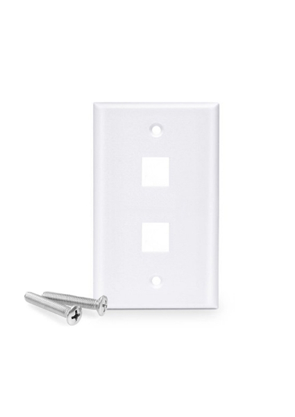 Picture of Double Port Keystone Wall Plate   CCT-WP-2P-WH